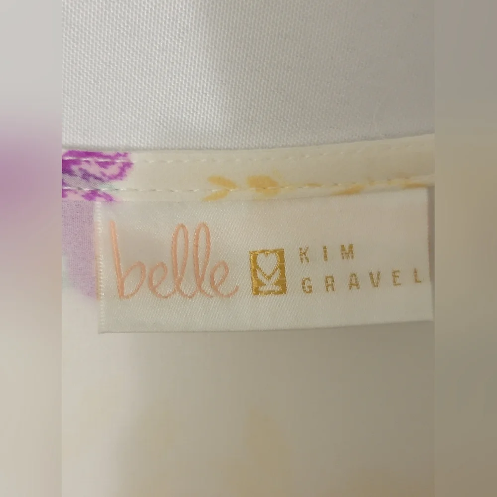 Belle By Kim Gravel Floral Ruffle Sleeve Top Size 2X - Picture 2 of 13